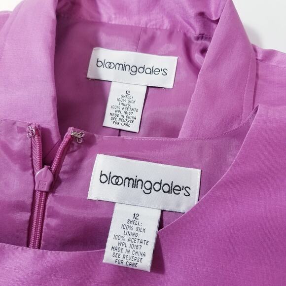 Bloomingdales 100% Silk Pink Blazer and Sheath Dress - Picture 5 of 14